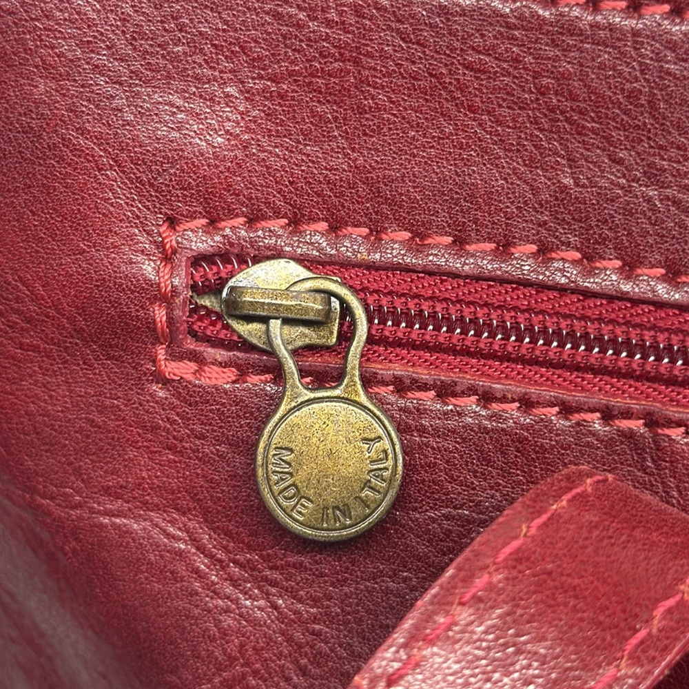 Burgundy Vera Pelle Italian Leather Tote Bag - Picture 6 of 9